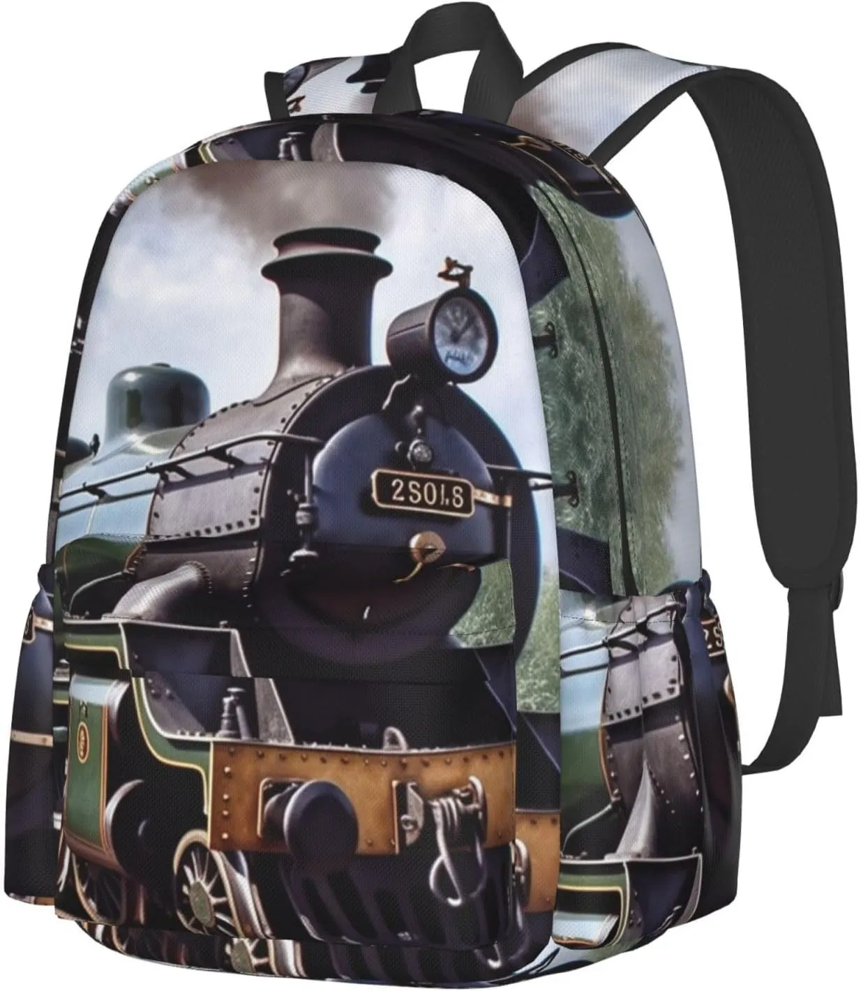 Backpack Casual Daypack for Men Women Steam Locomotive Train Laptop Backpack Lightweight Travel Bag Shoulder Bag for Work Hiking