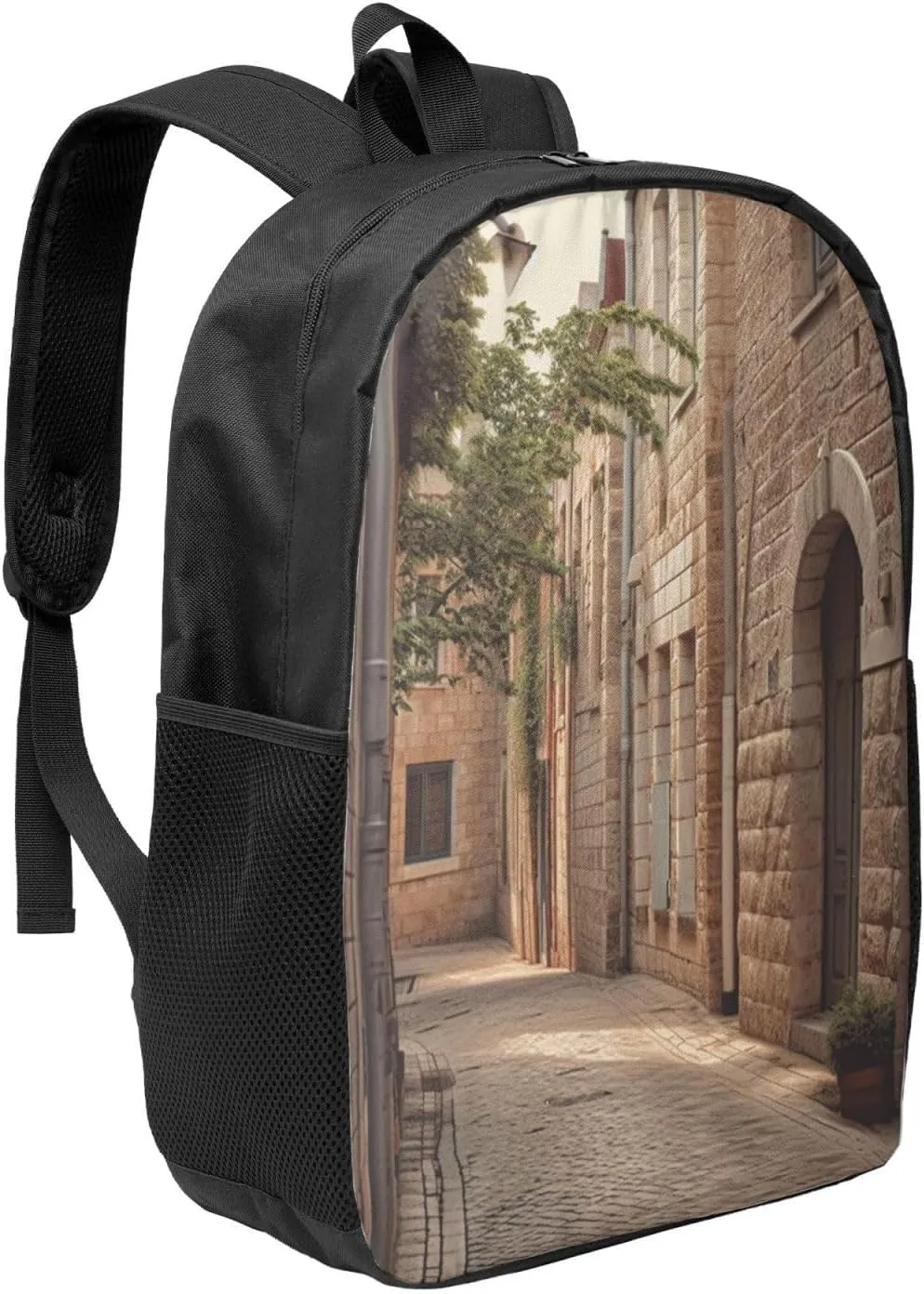 Backpack Travel Laptop Backpack for Men Women Architecture Streets Houses Computer Backpacks 17 inch Casual Daypack