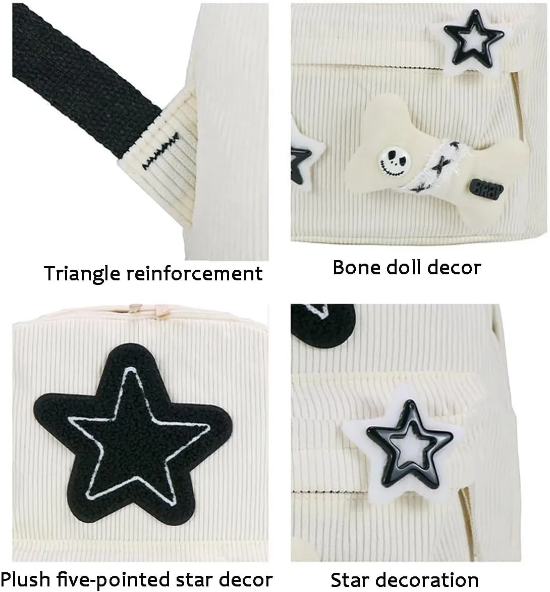 Backpack Trendy Y2K Stars Cute Aesthetic Backpack College Laptop Backpack Casual Travel Daypack for Teens (White)