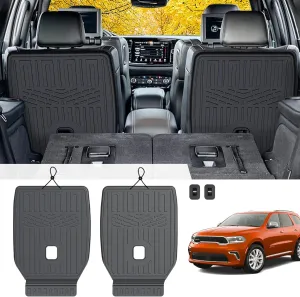 Backrest Mats for 2016-2024 2025 Dodge Durango 6-seat, All Weather TPE 2nd Row Seat Back Protector Kick Mat for Durango Accessories (2nd Row Backrest Mats 6-seat)