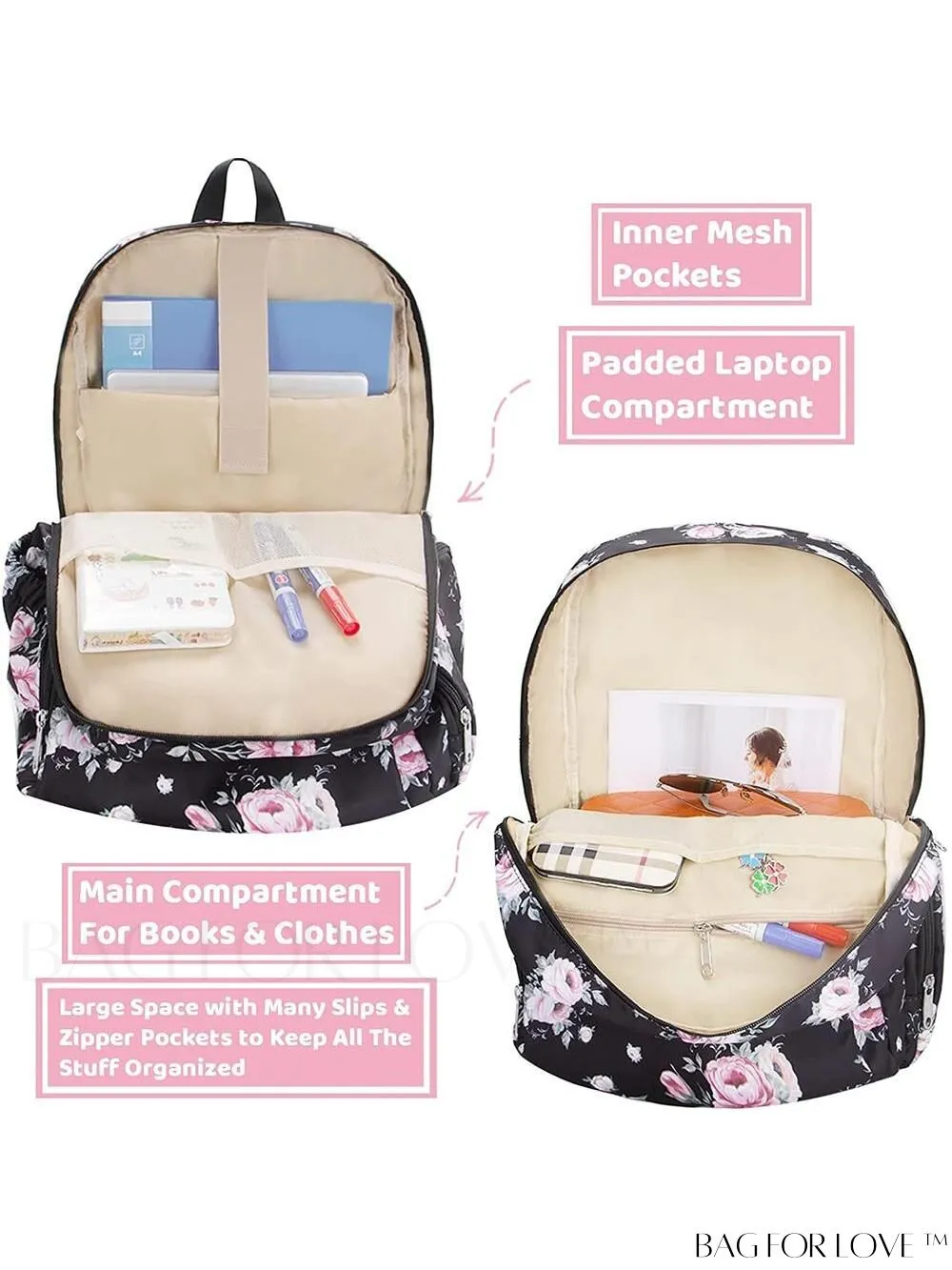 BagForLove - Stylish Paisley Womens Travel Backpack - Functional, Lightweight, & Airline Approved