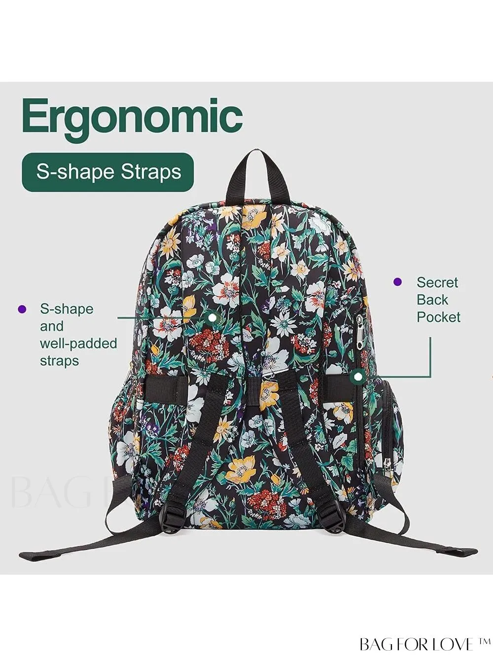 BagForLove - Stylish Paisley Womens Travel Backpack - Functional, Lightweight, & Airline Approved
