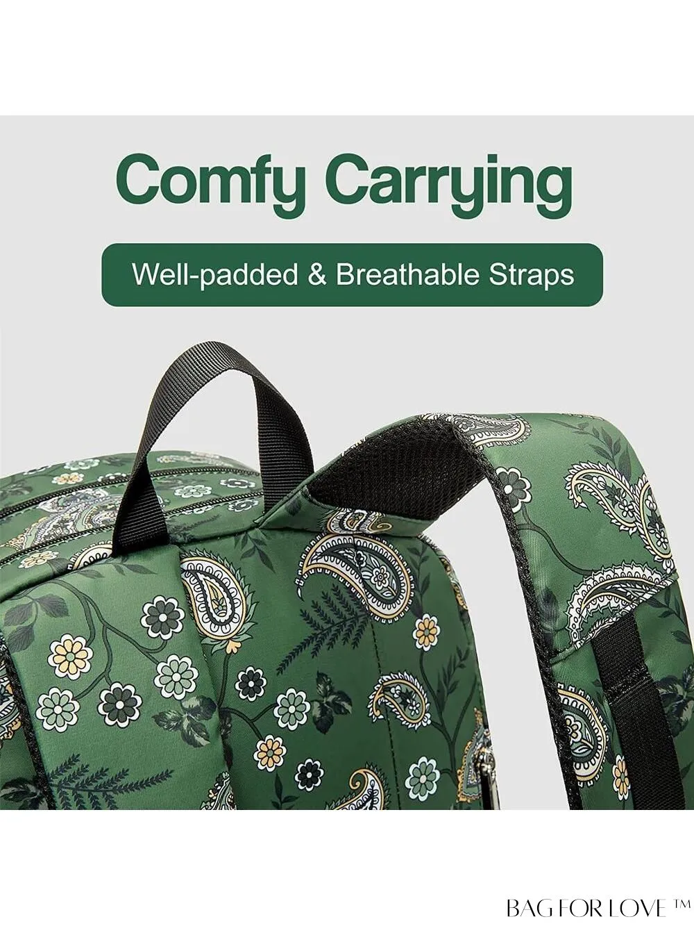 BagForLove - Stylish Paisley Womens Travel Backpack - Functional, Lightweight, & Airline Approved