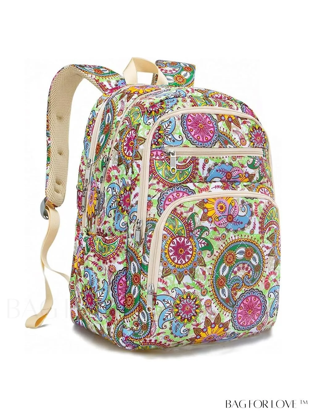 BagForLove - Stylish Paisley Womens Travel Backpack - Functional, Lightweight, & Airline Approved