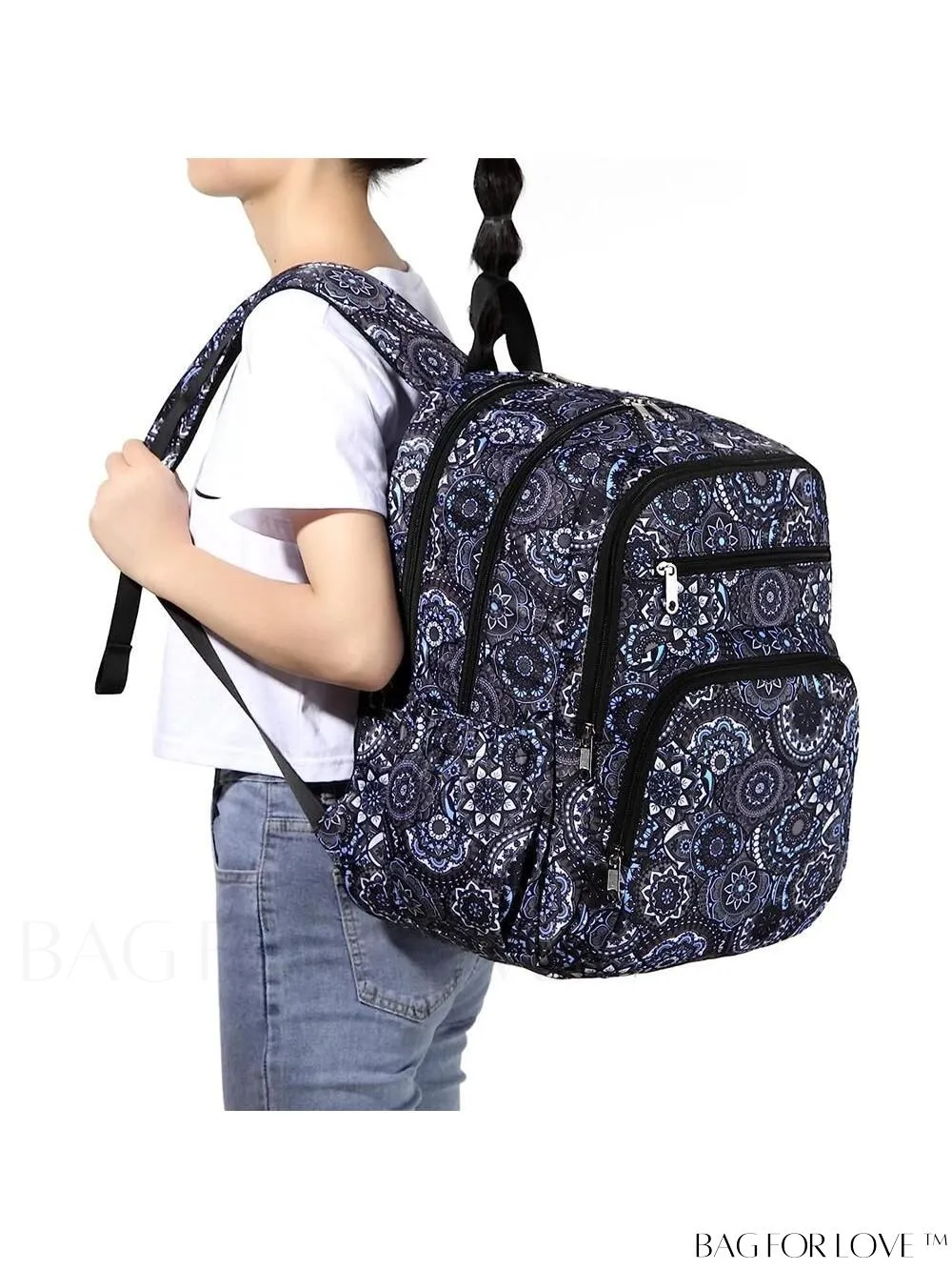 BagForLove - Stylish Paisley Womens Travel Backpack - Functional, Lightweight, & Airline Approved