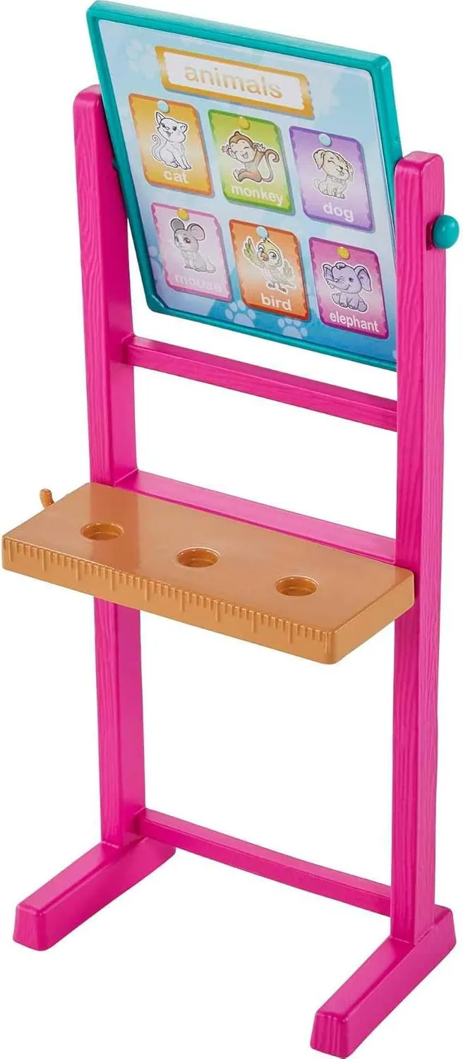 Barbie Careers Playset, Teacher Set with Blonde Fashion Doll, 1 Brunette Toddler Small Doll, Furniture & Accessories