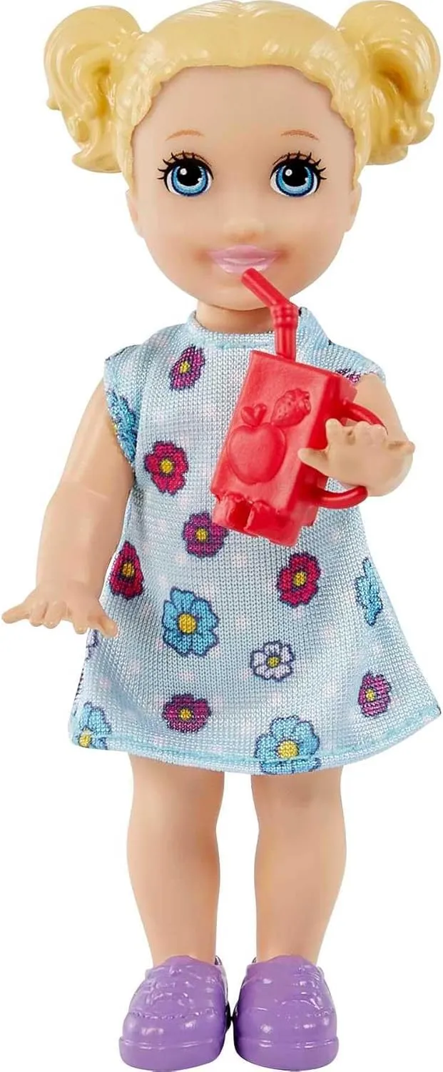 Barbie Careers Playset, Teacher Set with Blonde Fashion Doll, 1 Brunette Toddler Small Doll, Furniture & Accessories