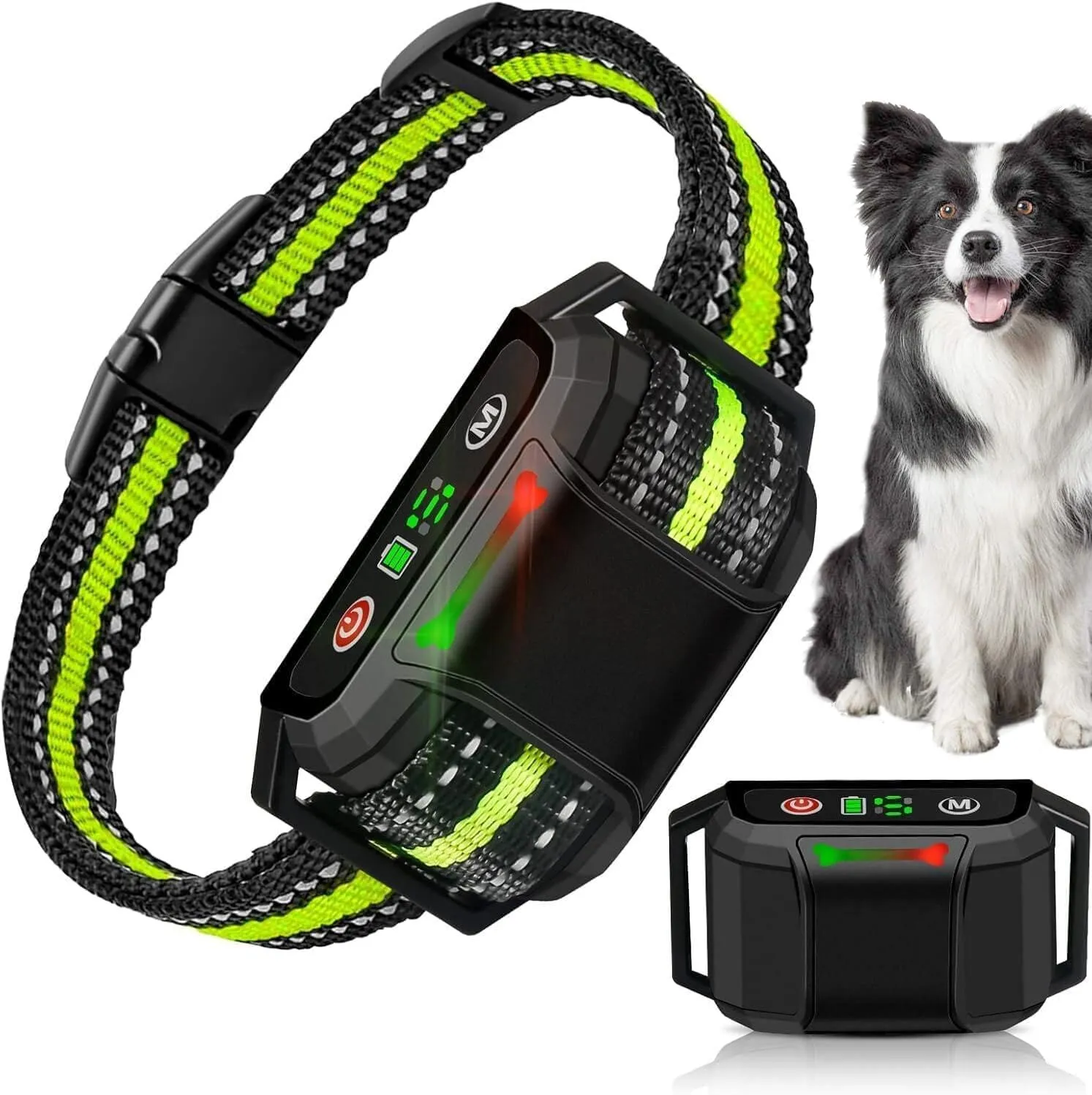 Bark Collar, Dog Bark Collar for Large Medium Small Dogs, Rechargeable Anti Barking Training Collar, IP67 Waterproof Anti Bark Collar with 5 Adjustable Sensitivities & 7 Training Modes