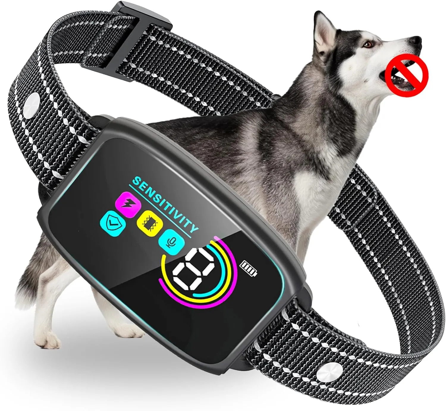 Bark Collar for Large Dog, Anti Bark Collar for Medium Dogs, Rechargeable Smart IPX7 Waterproof Collars, Stop Barking Collar with 8 Adjustable Sensitivity Beep Vibration Shock