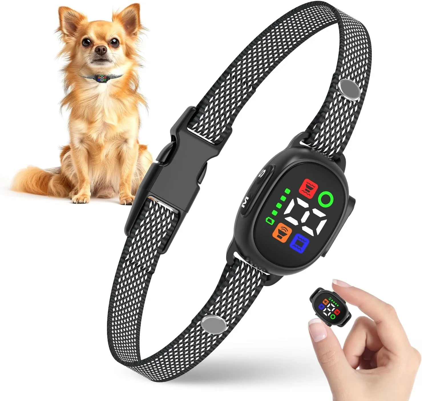 Bark Collar for Small Medium Dogs - Anti Bark Collar with 3 Effective Modes & 7 Sensitivity Levels, IP67 Waterproof & Rechargeable, Humane & Effective Barking Collar, Black