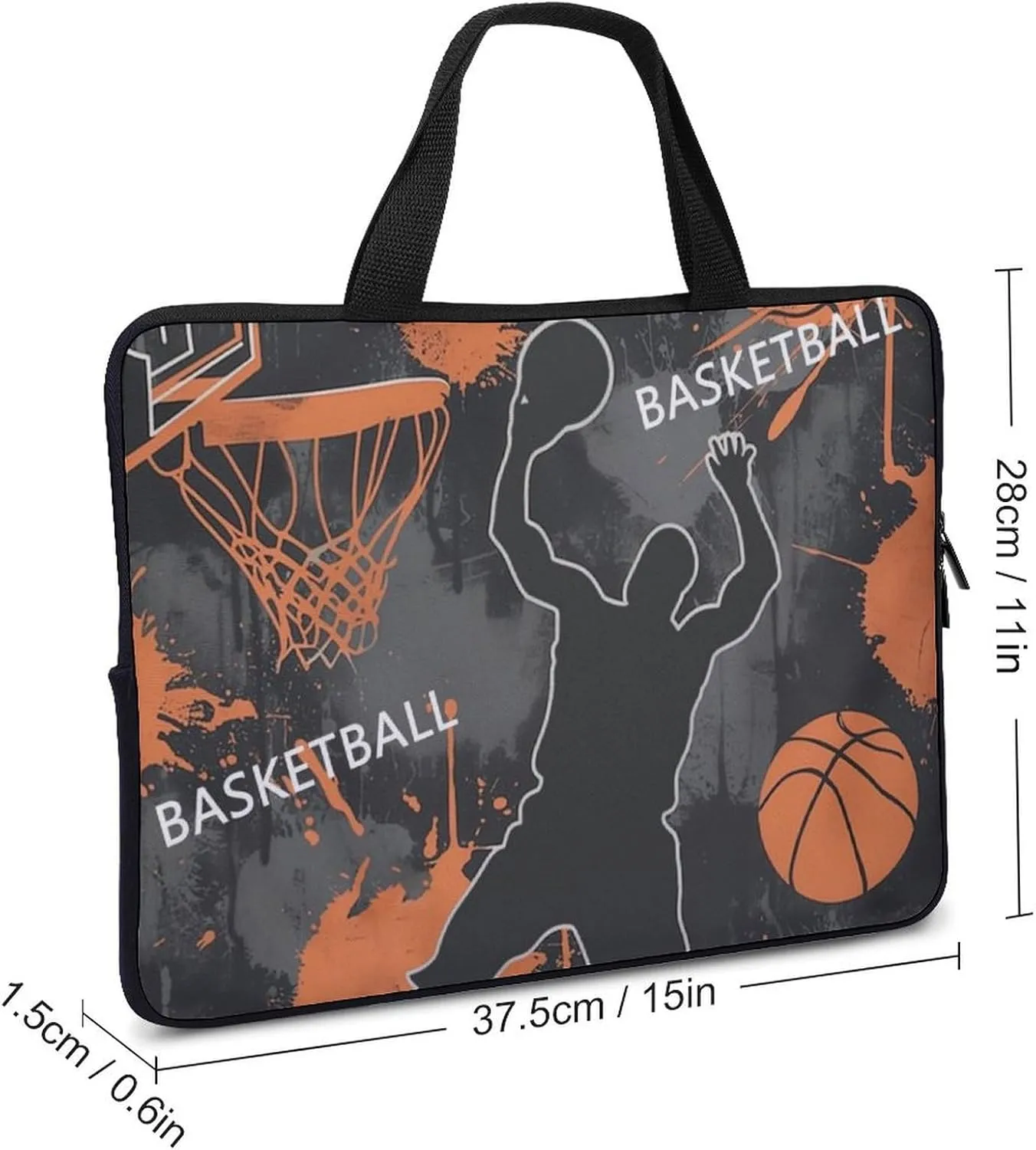 Basketball Dunk Laptop Bag Laptop Case Computer Messenger Bag with Adjustable Shoulder Strap