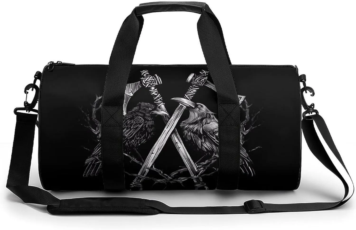 Battle Ravens Funny Gym Bag Travel Tote Bag Duffel Bag for Men Women Weekender Sports Vacation