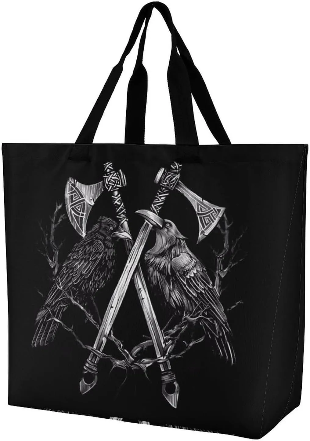 Battle Ravens Women's Shopping Bag Fordable Tote Bag Large Top Handle Handbag for Travel Work