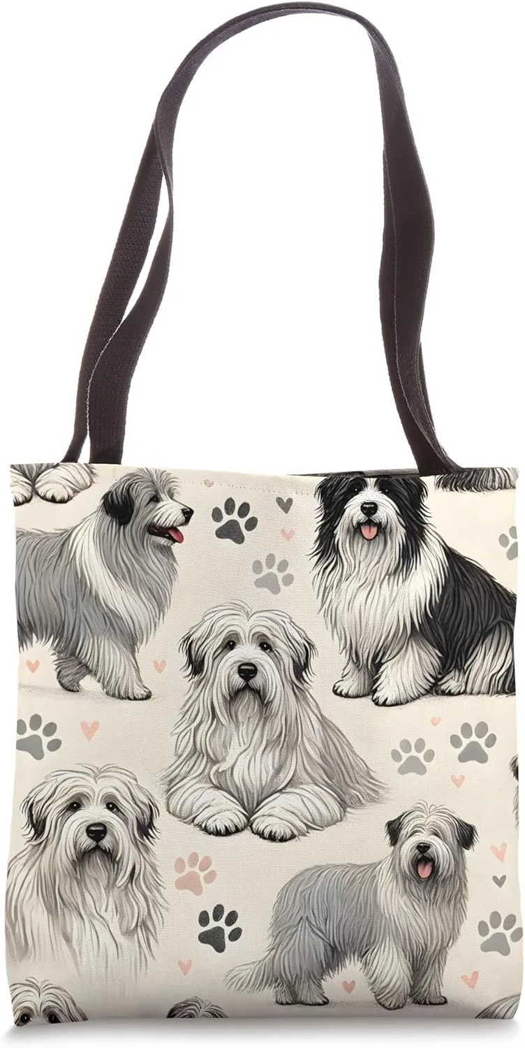 Beautiful Polish Lowland Sheepdogs Pattern Cute PON Tote Bag