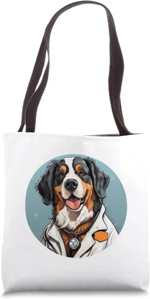 Bernese Mountain Dog Doctor Funny Profession Tote Bag