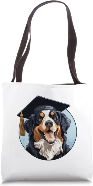 Bernese Mountain Dog Graduation Funny Education Tote Bag
