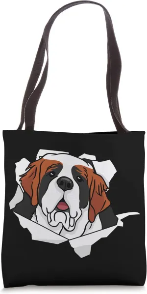 Bernhardiner Dog Breakthrough Cute Dog Animal Lover Tote Bag