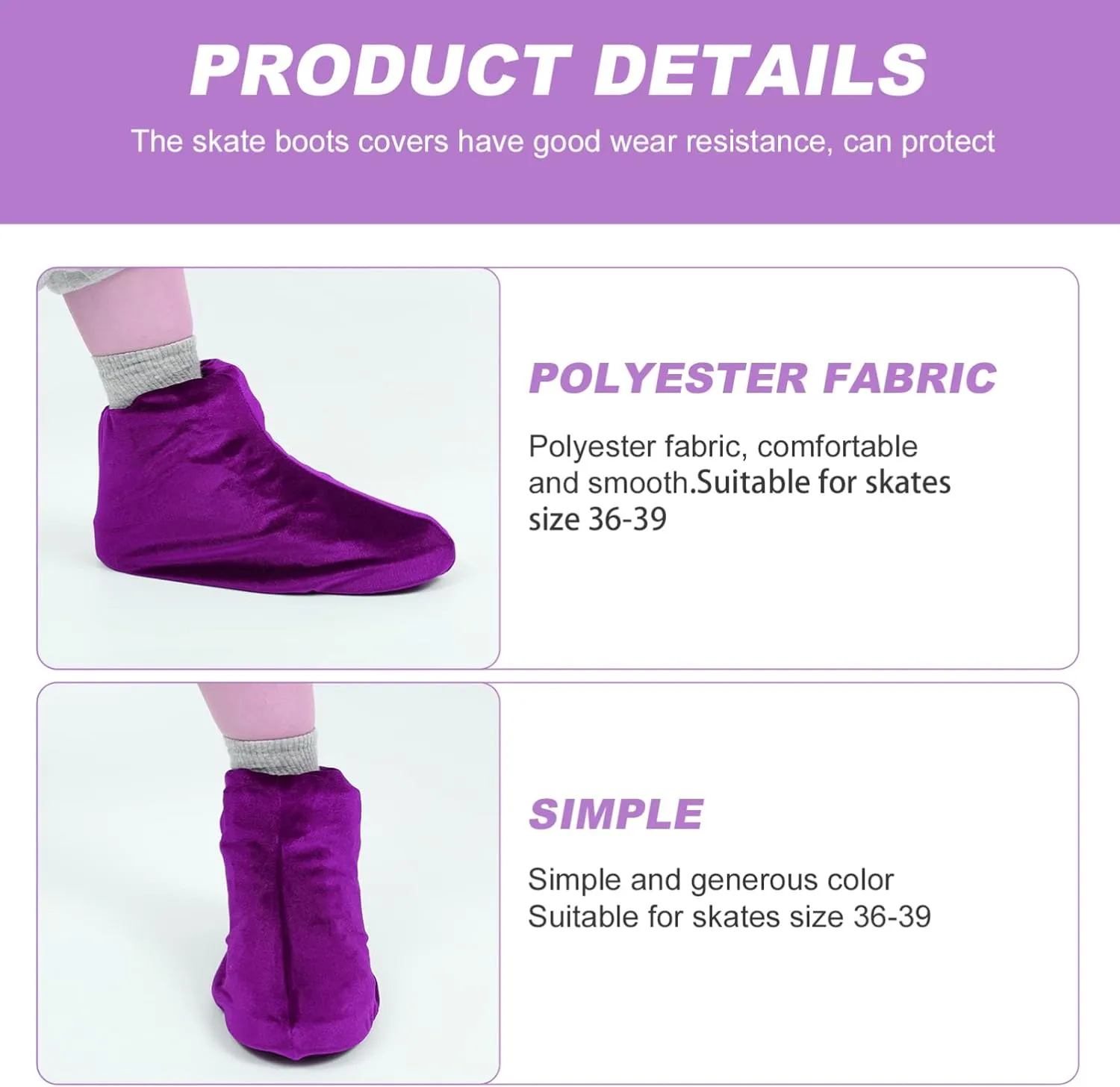 BESPORTBLE 1 Pair of Skate Boot Covers Ice Skating Boot Protectors Skatewear for Figure Skating Ice Skating Roller Skates