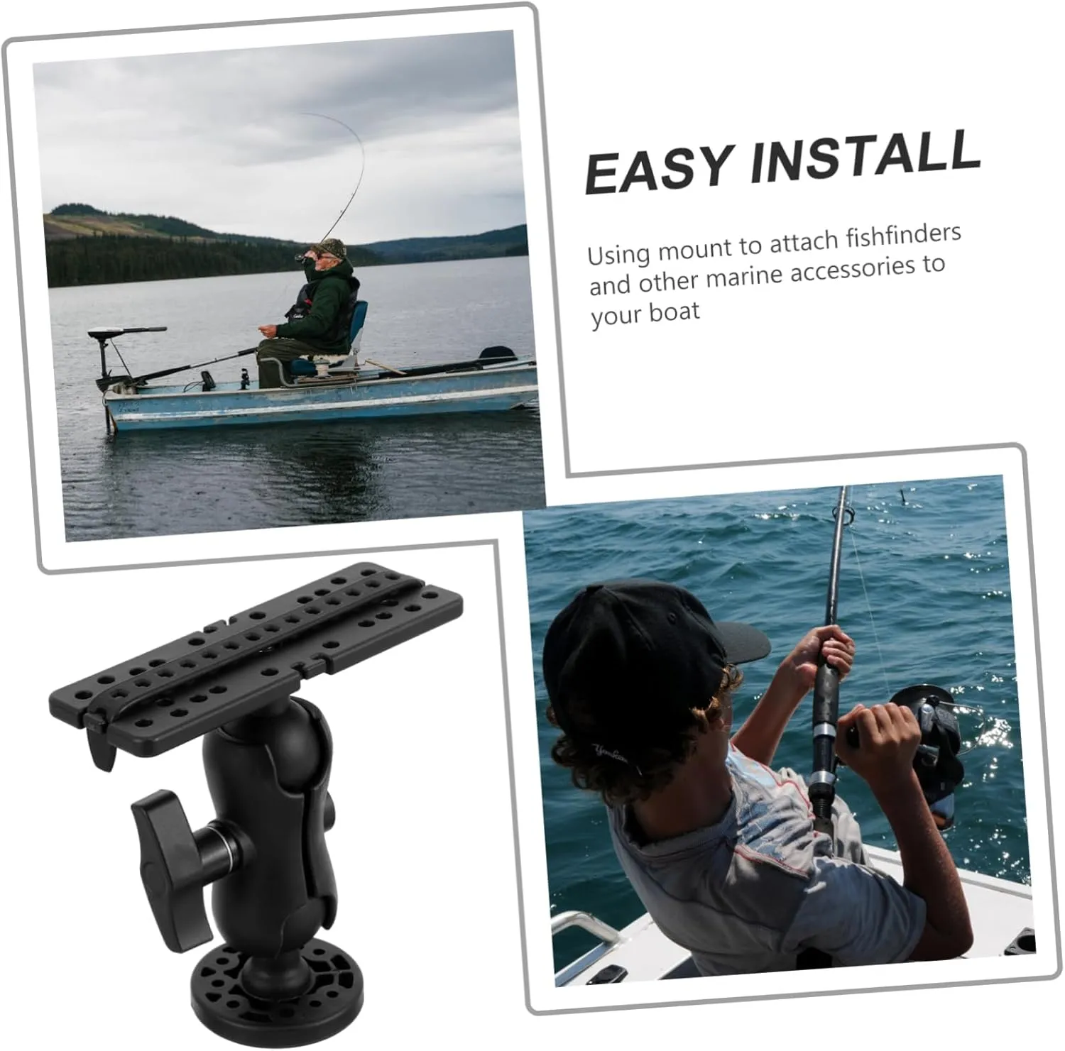 BESPORTBLE Adjustable Fish Finder Mount for Boat Multifunctional Bracket Quick Install
