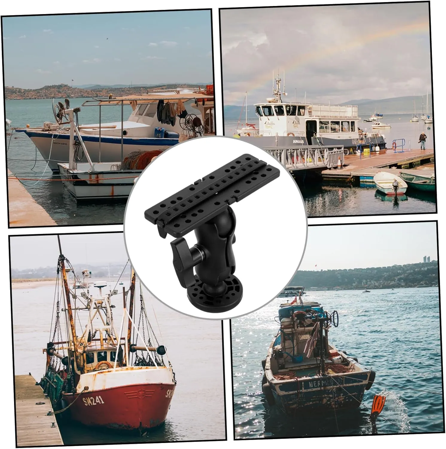 BESPORTBLE Adjustable Fish Finder Mount for Boat Multifunctional Bracket Quick Install