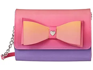 Betsey Johnson Dani Floral Printed Crossbody with Bow Sunset Ombre One Size