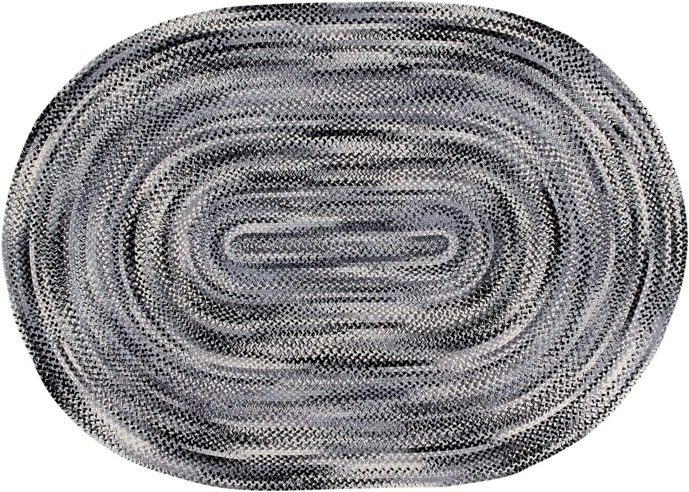 Better Trends Ombre Braided Area Rug, 20" x 30" Oval, Reversible and Durable, 100% Soft Cotton Chenille, Ideal for Kitchen, Living Room, Ergonomic Comfort Standing Braided Mat - Blue