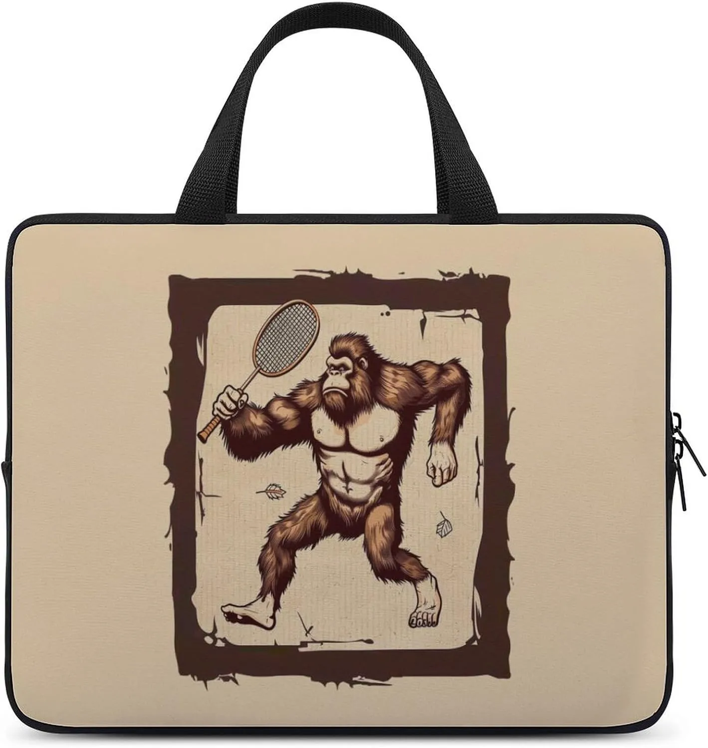 Bigfoot Badminton Laptop Bag Laptop Case Computer Messenger Bag with Adjustable Shoulder Strap