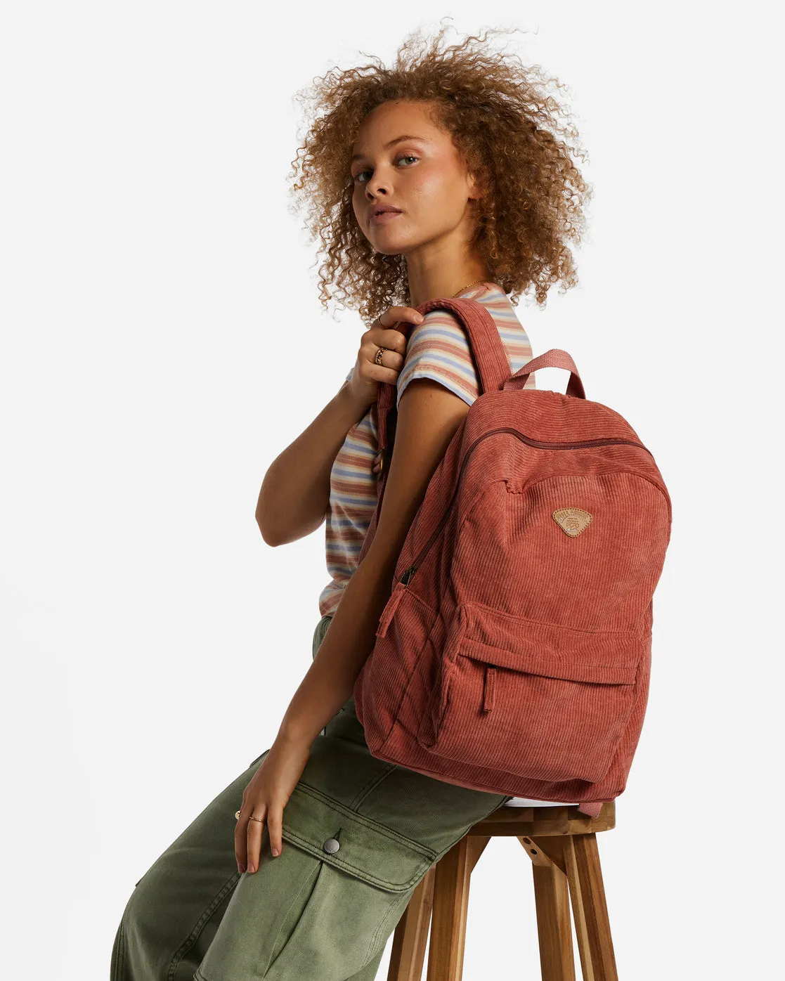 Billabong Schools Out Cord Backpack-Rose Dawn