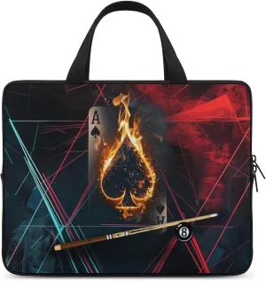 Billiards Poker Flame Laptop Bag Laptop Case Computer Messenger Bag with Adjustable Shoulder Strap