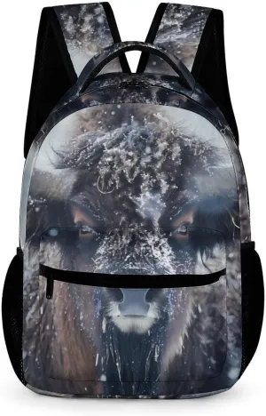 Bison Snowstorm Travel Laptop Backpack Durable Computer Bag Daypack for Men Women