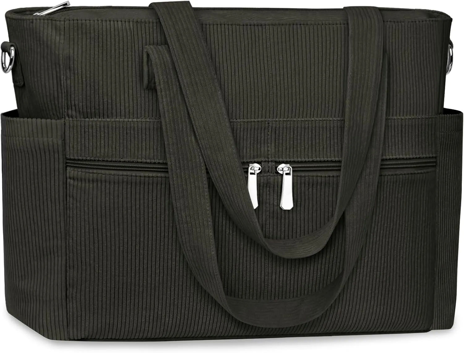 BKNOOU Large Corduroy Beach Tote Bag for Women Travel Carry on Weekender Bags Shoulder Handbag with Laptop Compartment