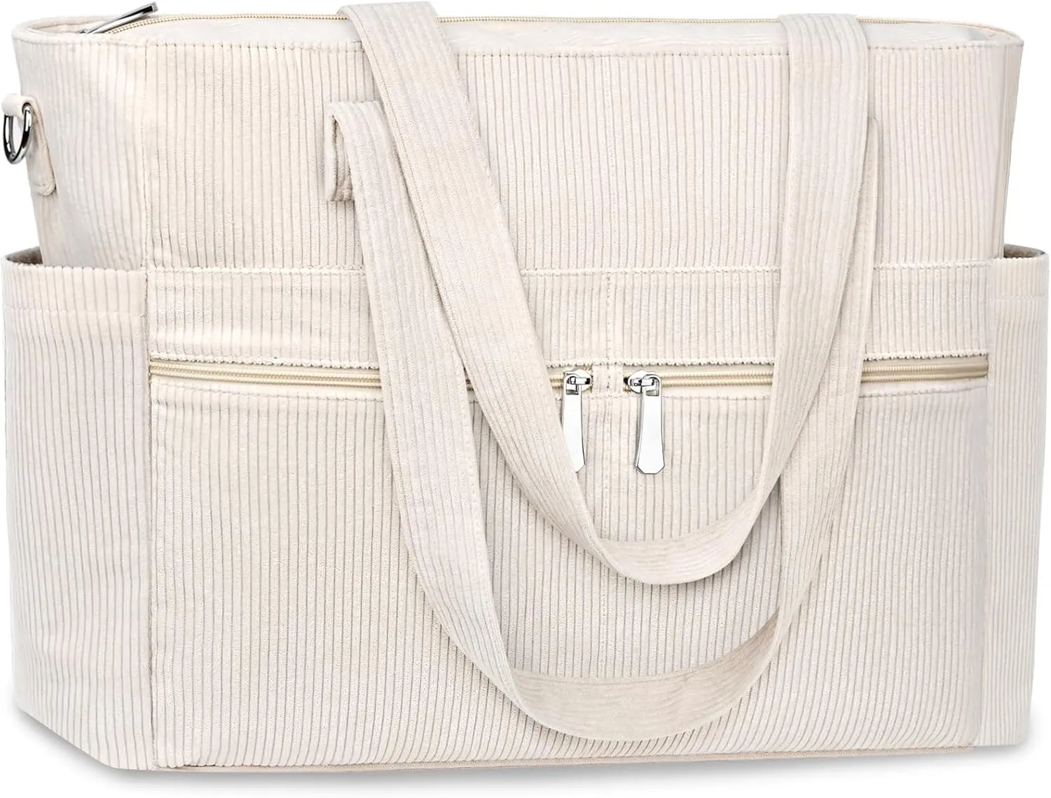 BKNOOU Large Corduroy Beach Tote Bag for Women Travel Carry on Weekender Bags Shoulder Handbag with Laptop Compartment