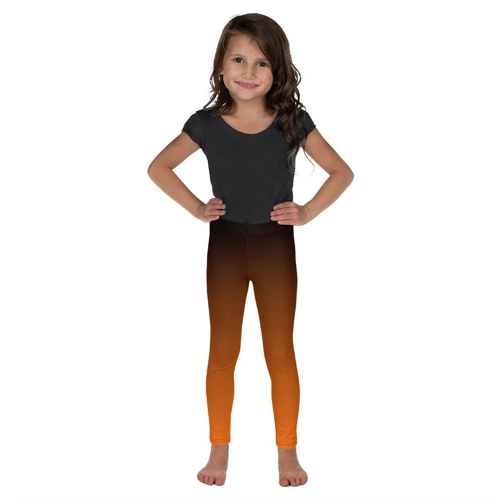 Black and Orange Ombre Kid's Leggings