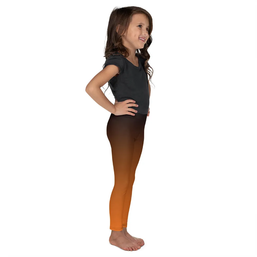 Black and Orange Ombre Kid's Leggings