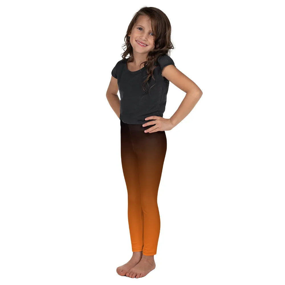 Black and Orange Ombre Kid's Leggings