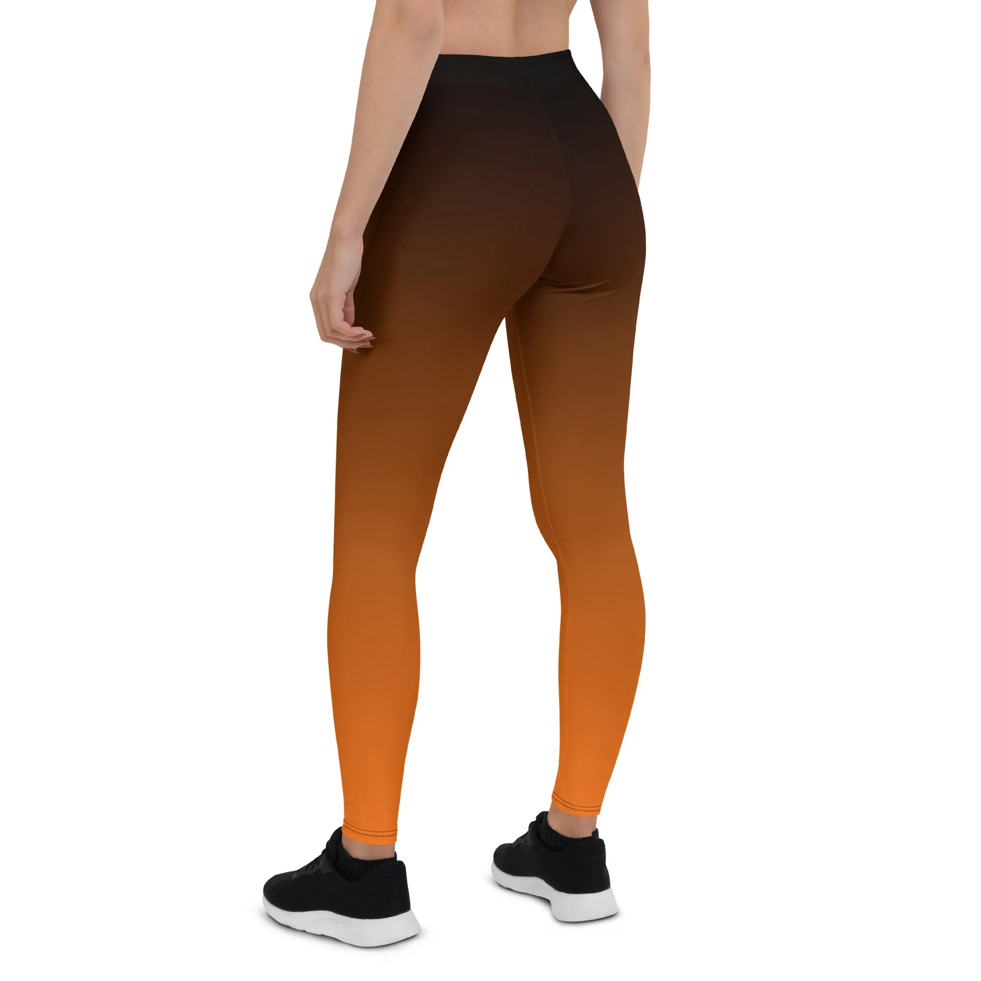 Black and Orange Ombre Mid-waist Leggings
