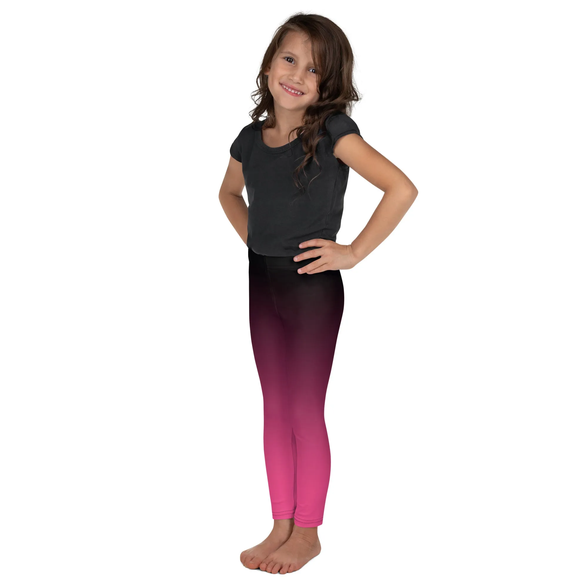 Black and Pink Ombre Kid's Leggings