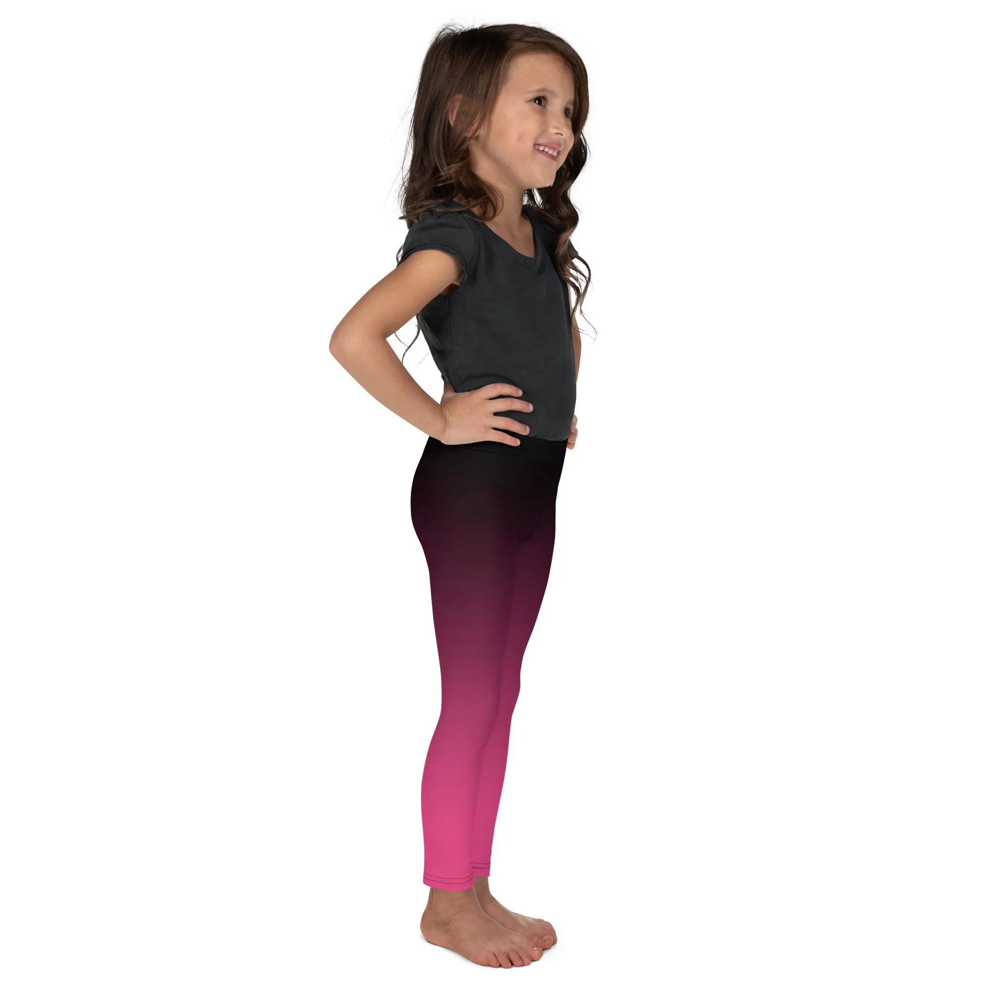 Black and Pink Ombre Kid's Leggings