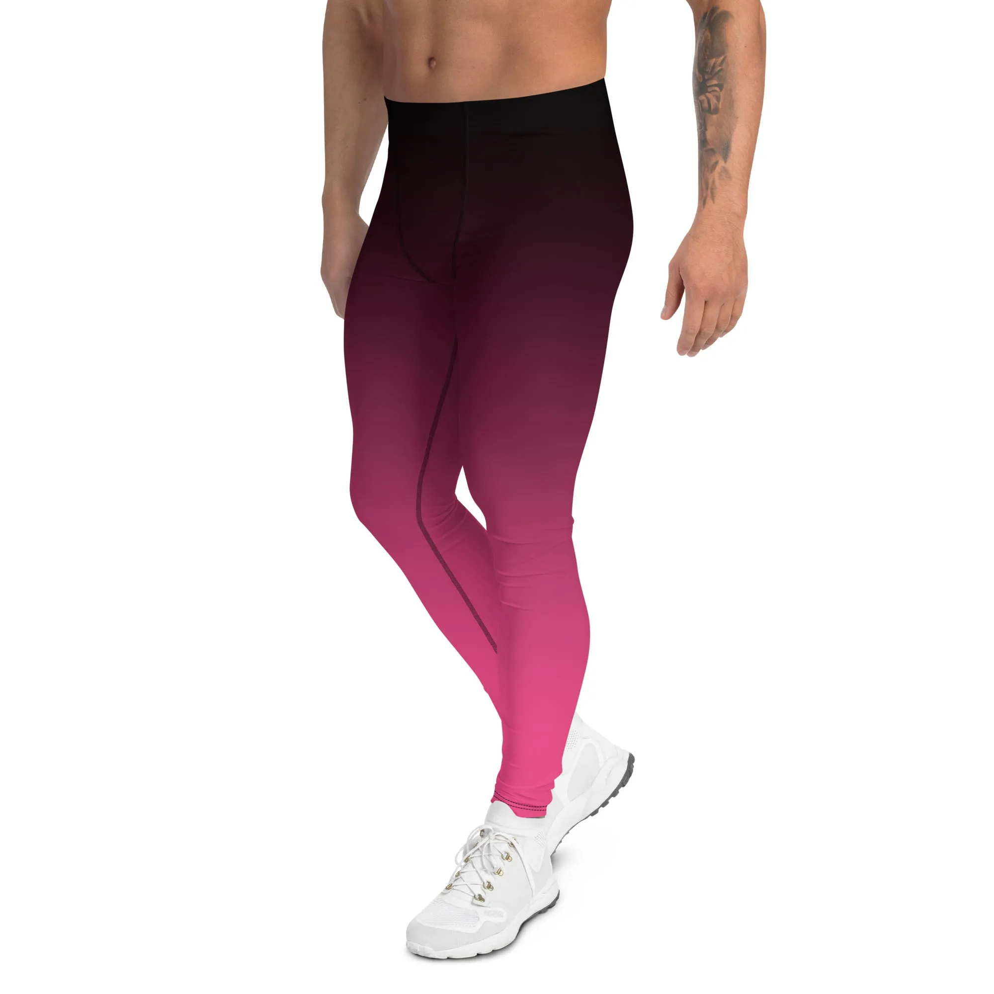 Black and Pink Ombre Men's Leggings