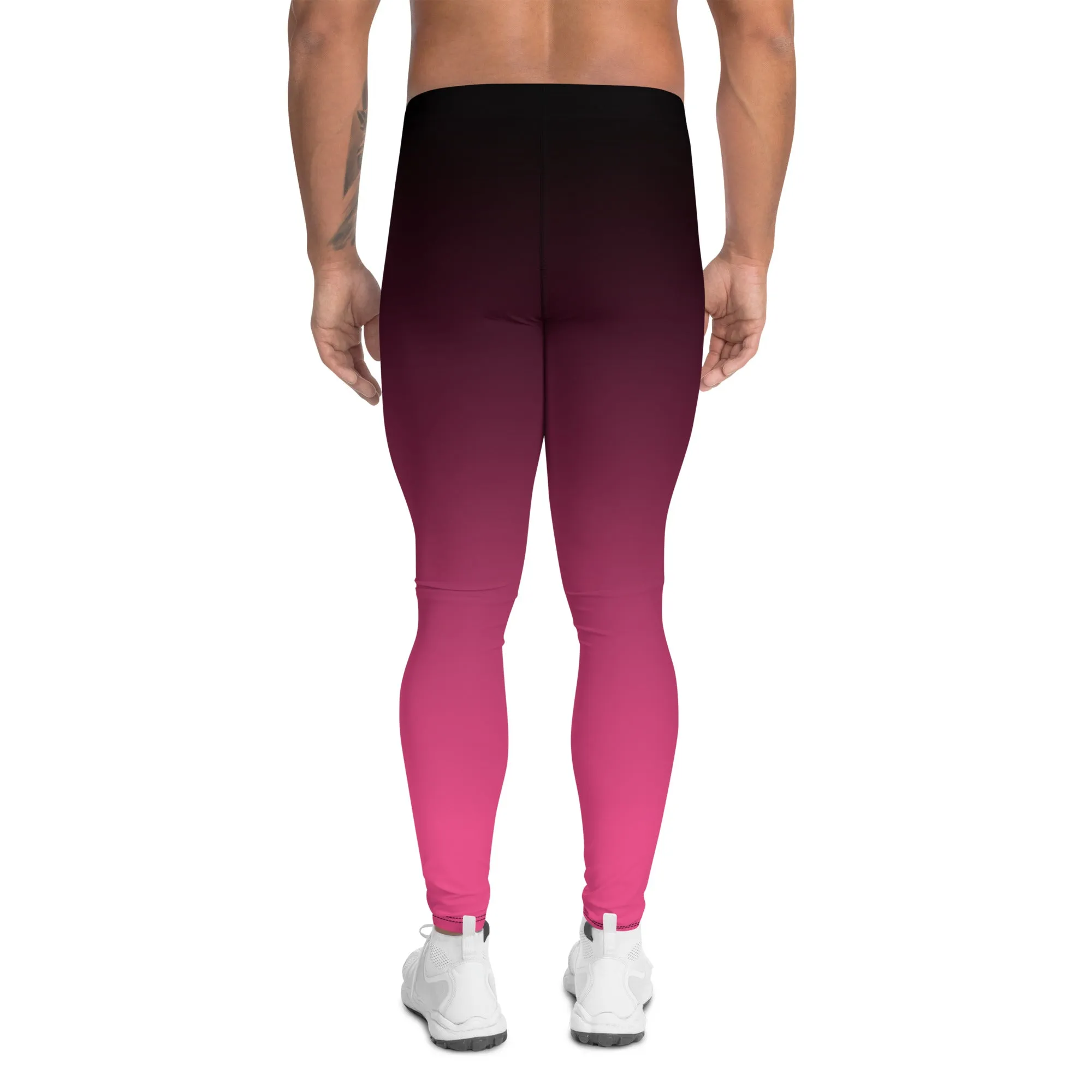 Black and Pink Ombre Men's Leggings