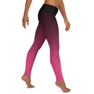 Black and Pink Ombre Mid-waist Leggings