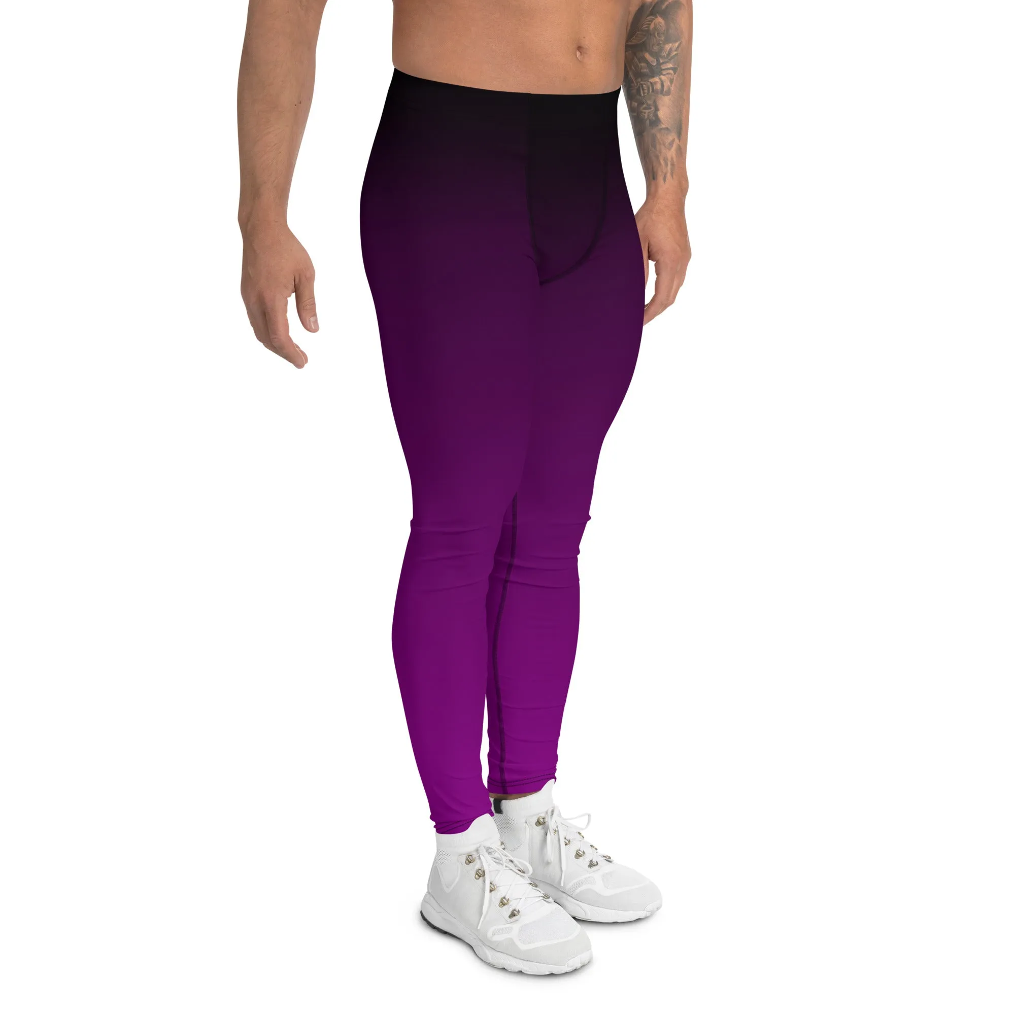 Black and Purple Ombre Men's Leggings