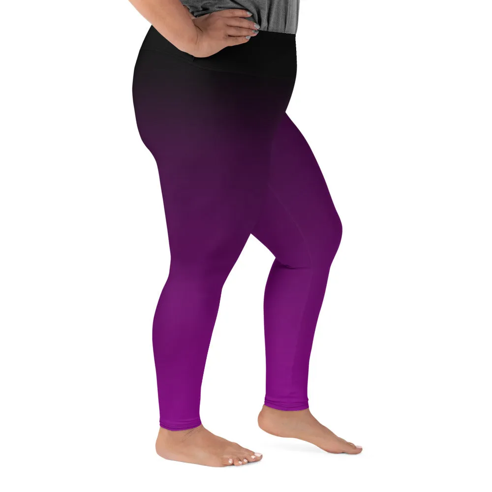Black and Purple Ombre Plus Size Leggings