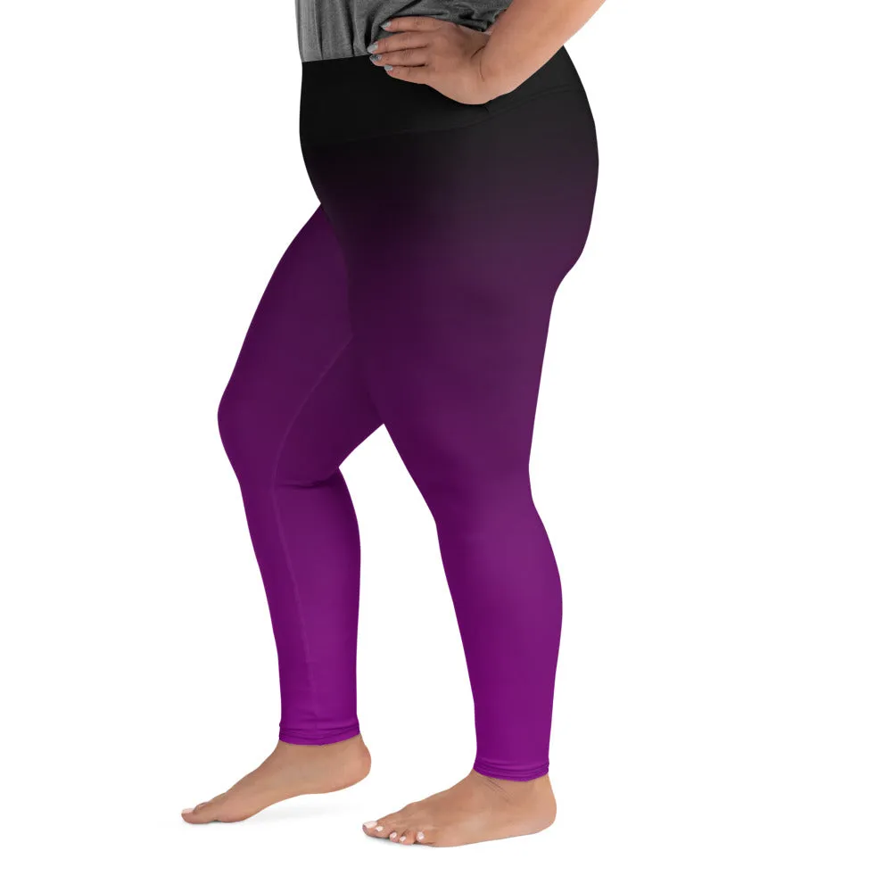 Black and Purple Ombre Plus Size Leggings