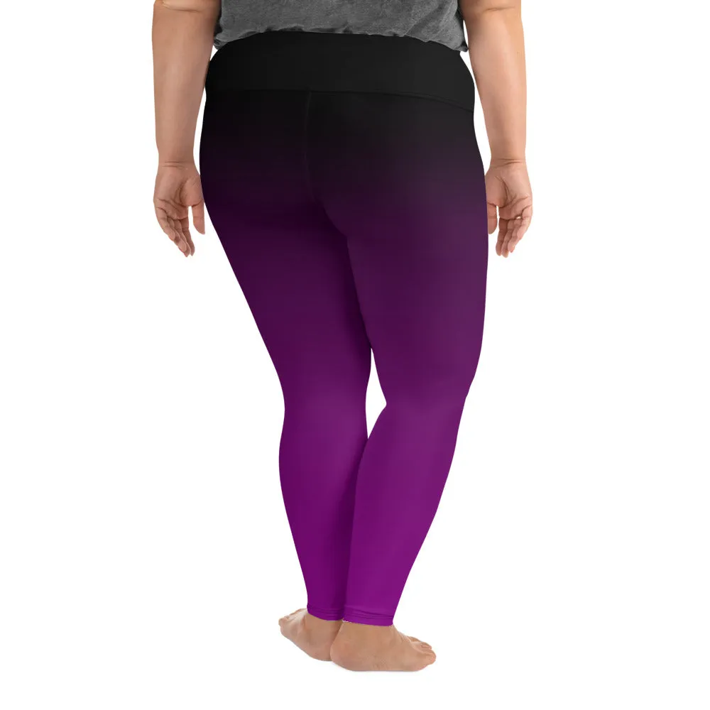 Black and Purple Ombre Plus Size Leggings