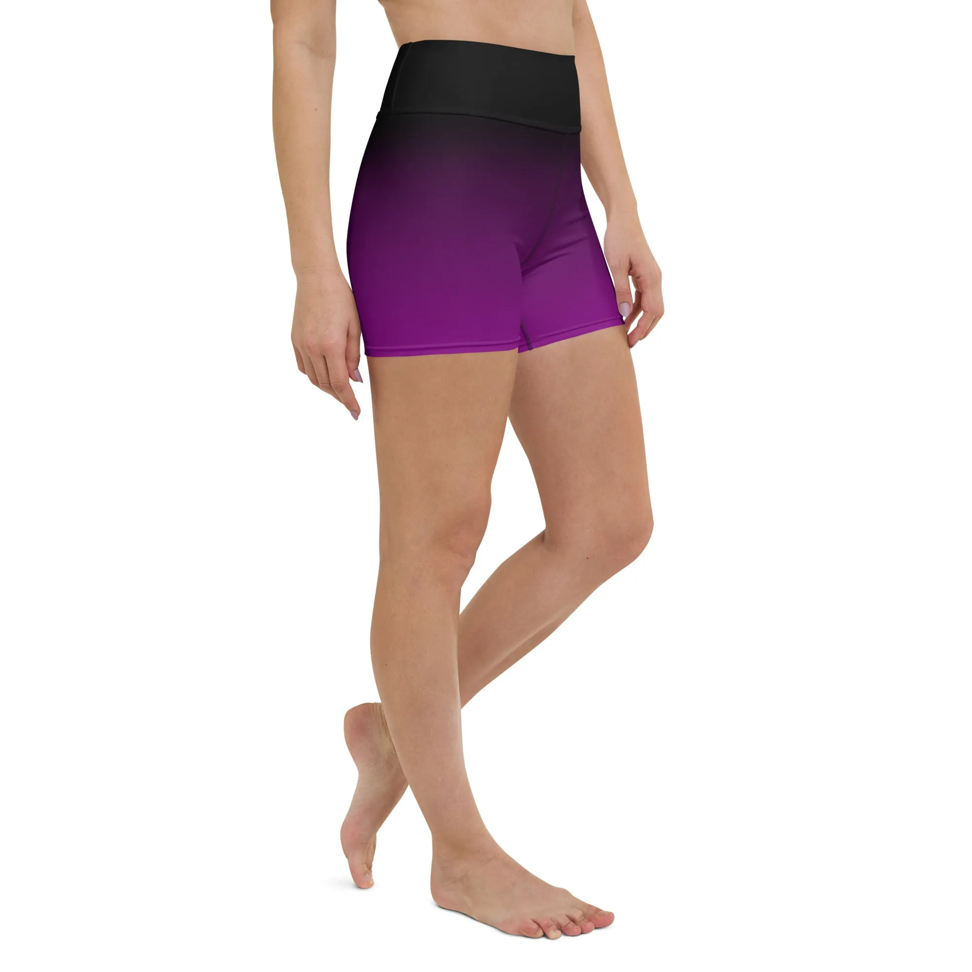 Black and Purple Ombre Yoga Shorts