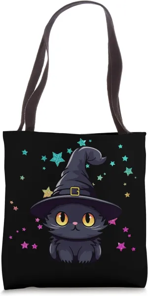 Black Cat Halloween Trick Or Treat Sack Tote Bag