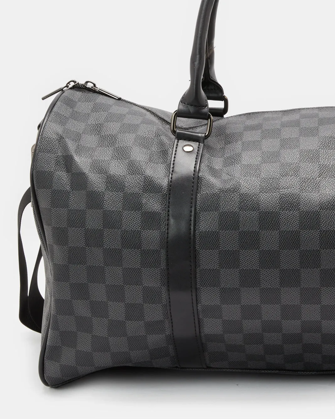 Black Printed Duffle Bag