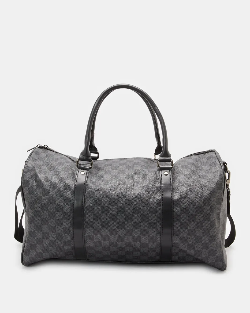 Black Printed Duffle Bag