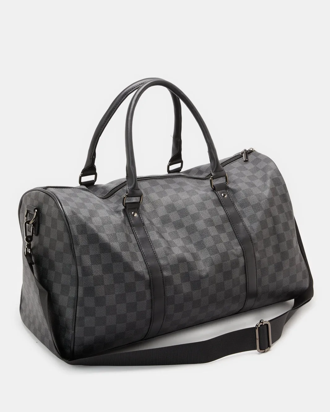 Black Printed Duffle Bag